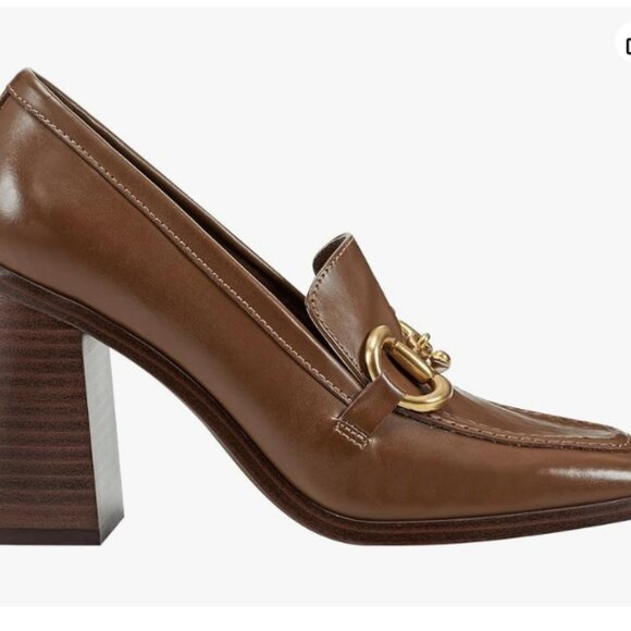 NEW MARC FISHER Harlae Heeled Bit Loafers nut for women 253 - Picture 6 of 7